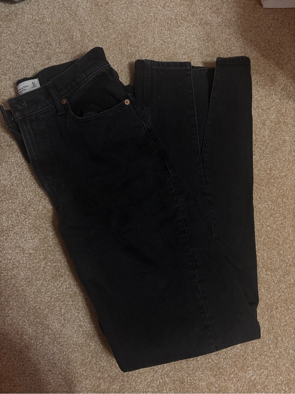 Abercrombie & Fitch Women's Straight Leg Black Jeans